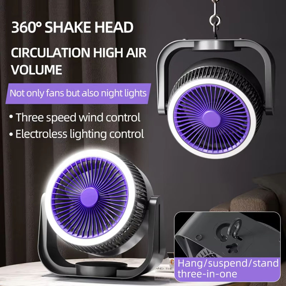 Outdoor Camping Misting Fan - USB Rechargeable Portable Fan 2000mAh Camping