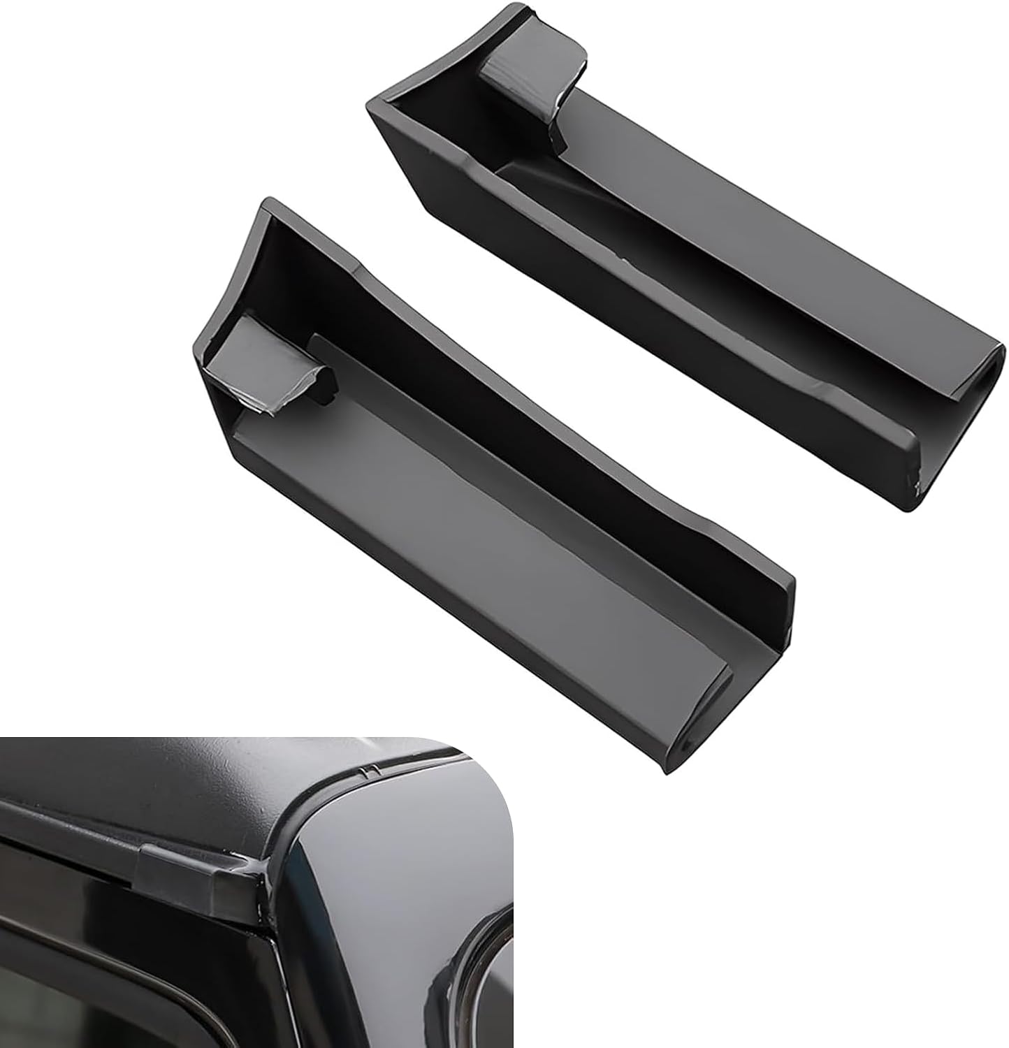 Outdoor Camping Jeep - 2Pcs Black Rain Gutter for Jeep