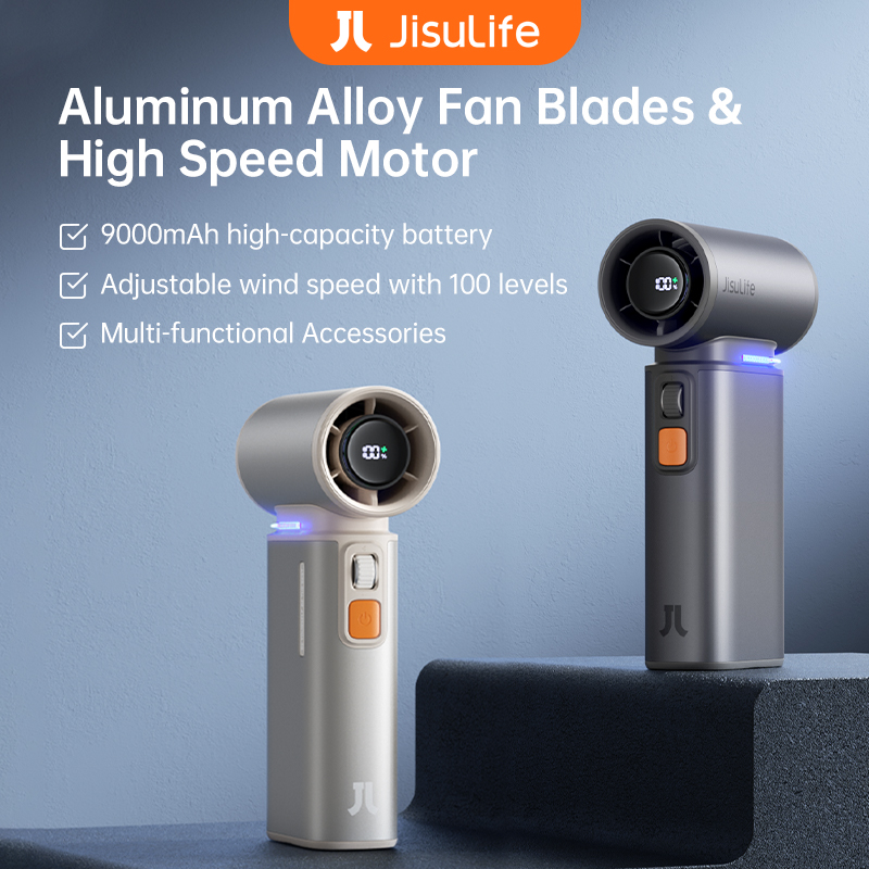 Outdoor Camping Misting Fan - JISULIFE Portable Turbo Handheld Fan, 100
