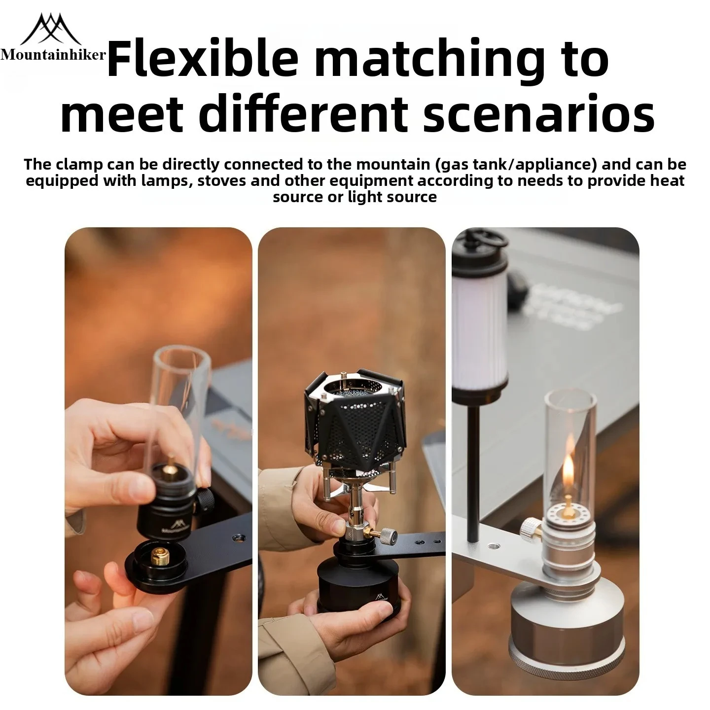 Outdoor Camping Heater For Tent - MOUNTAINHIKER Flat Gas Cylinder Lamp Stove
