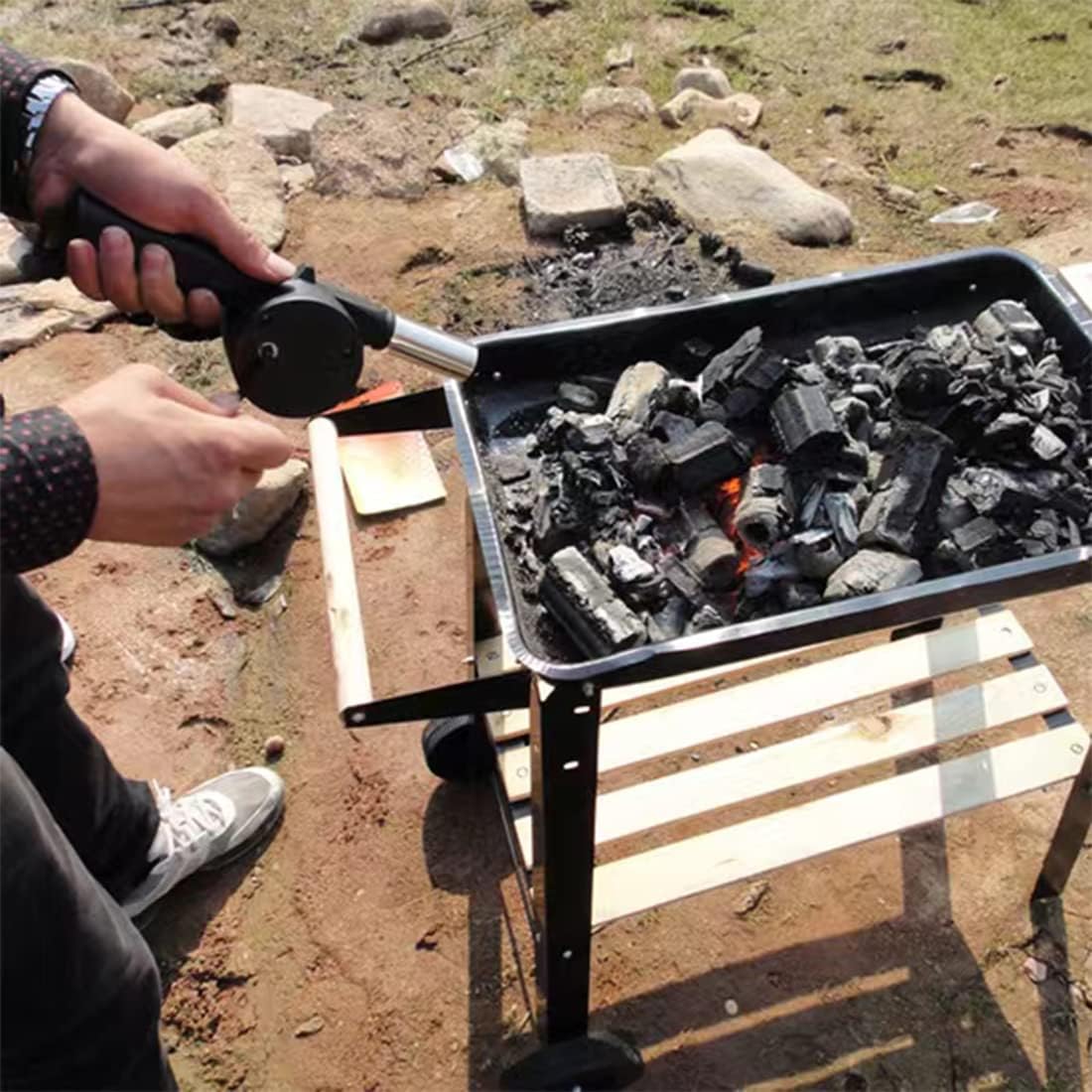 Outdoor Cooking Barbecue Blowe - Outdoor Camping Misting Fan 评论和价格