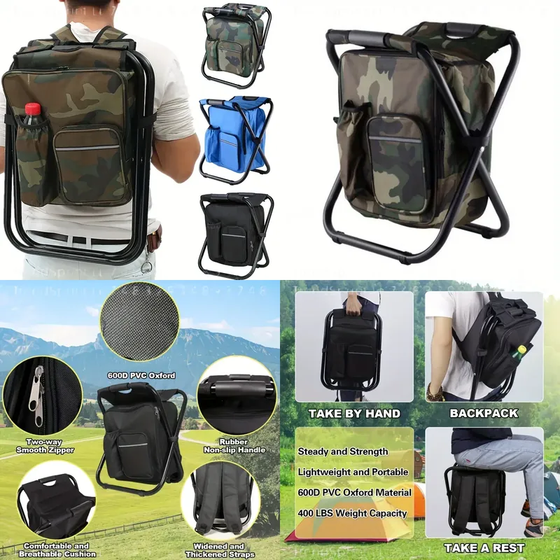 2-in-1 Portable Folding Fishin - Folding Chair 评论和价格