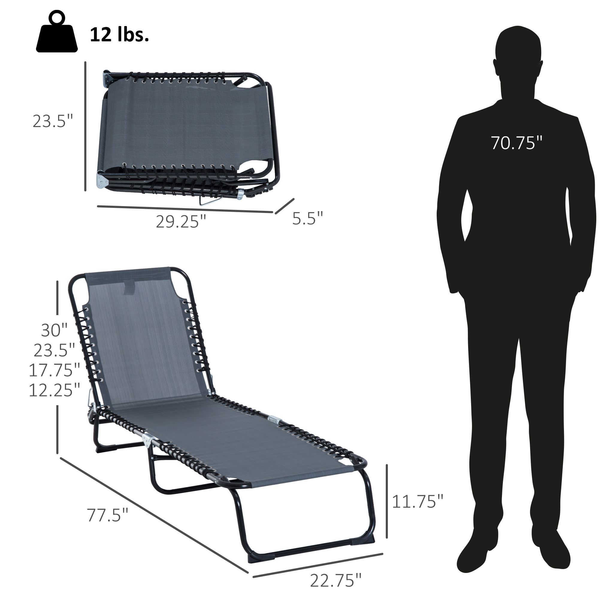 Folding Chaise Lounge Chair, 4 - Folding Chair 评论和价格