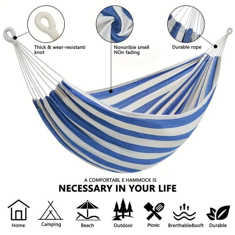 Canvas No Wooden Stick Hammock - Bed Outdoor Camping 评论和价格