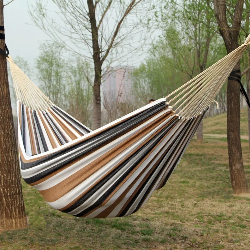 Canvas No Wooden Stick Hammock - Bed Outdoor Camping 评论和价格