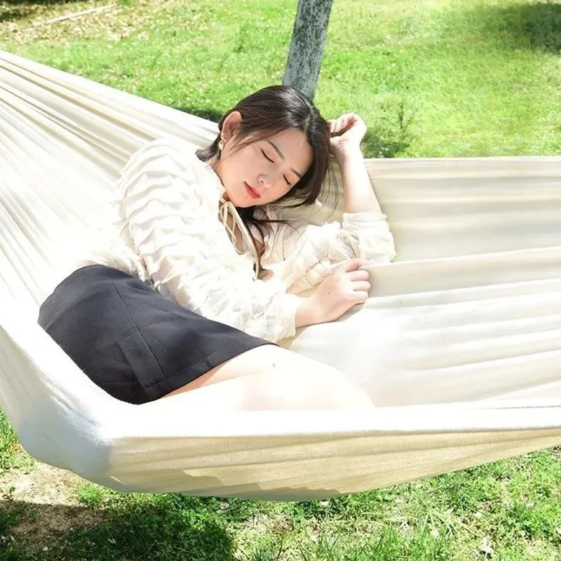 Canvas No Wooden Stick Hammock - Bed Outdoor Camping 评论和价格