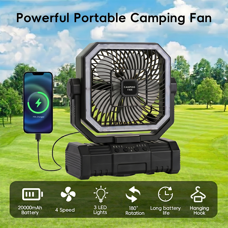 20000mAh Camping Ceiling Fan R - Outdoor Camping Misting Fan 评论和价格