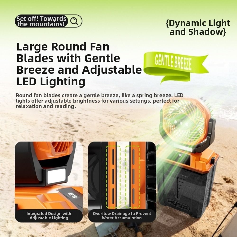 Large Water Tank Spray Camping - Outdoor Camping Misting Fan 评论和价格