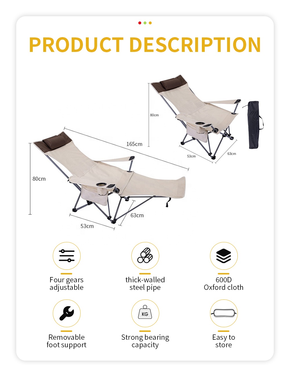 Portable Folding Reclining Cha - Folding Chair 评论和价格