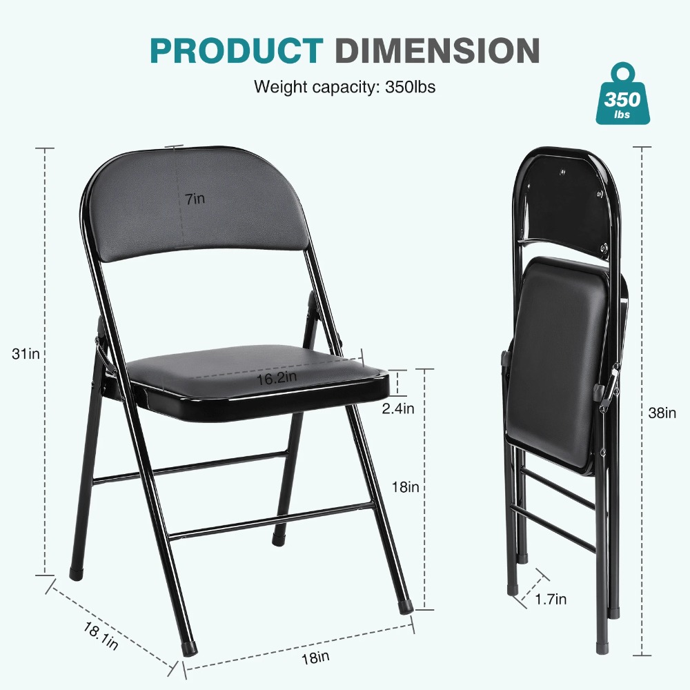 Folding Chair 4 Pack Leather P - Folding Chair 评论和价格