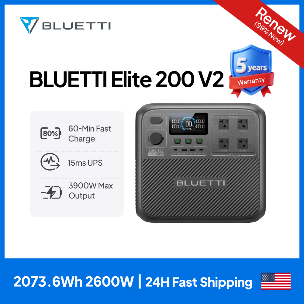 【Renew】BLUETTI Elite 200 V2 Po - Outdoor Camping Outfit 评论和价格