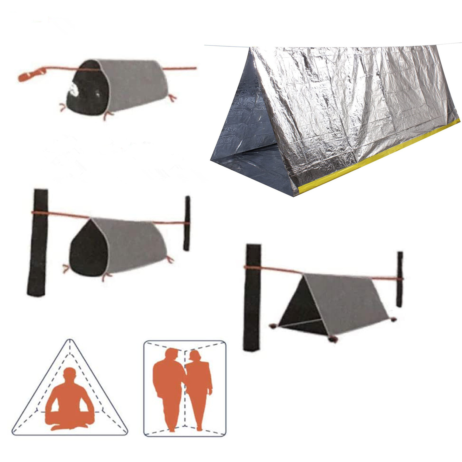 Emergency tent, Waterproof 2 P - Outdoor Camping Youtube 评论和价格